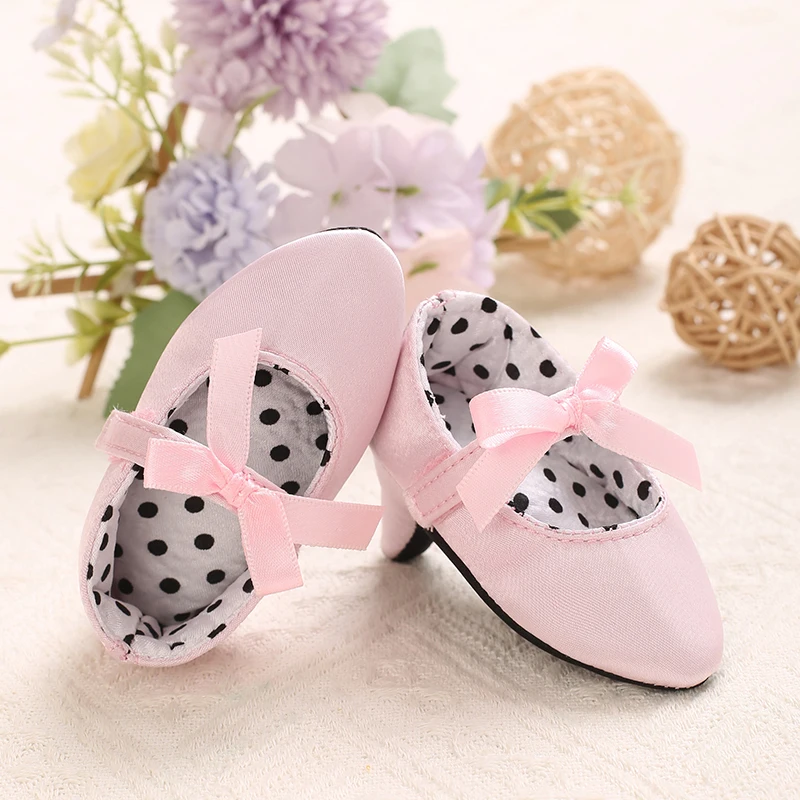 Zapatos de tacón alto para bebé recién nacido, zapatos de fiesta de primer cumpleaños con lazo de princesa, accesorios para fotos de 0 a 12M, novedad de 2022