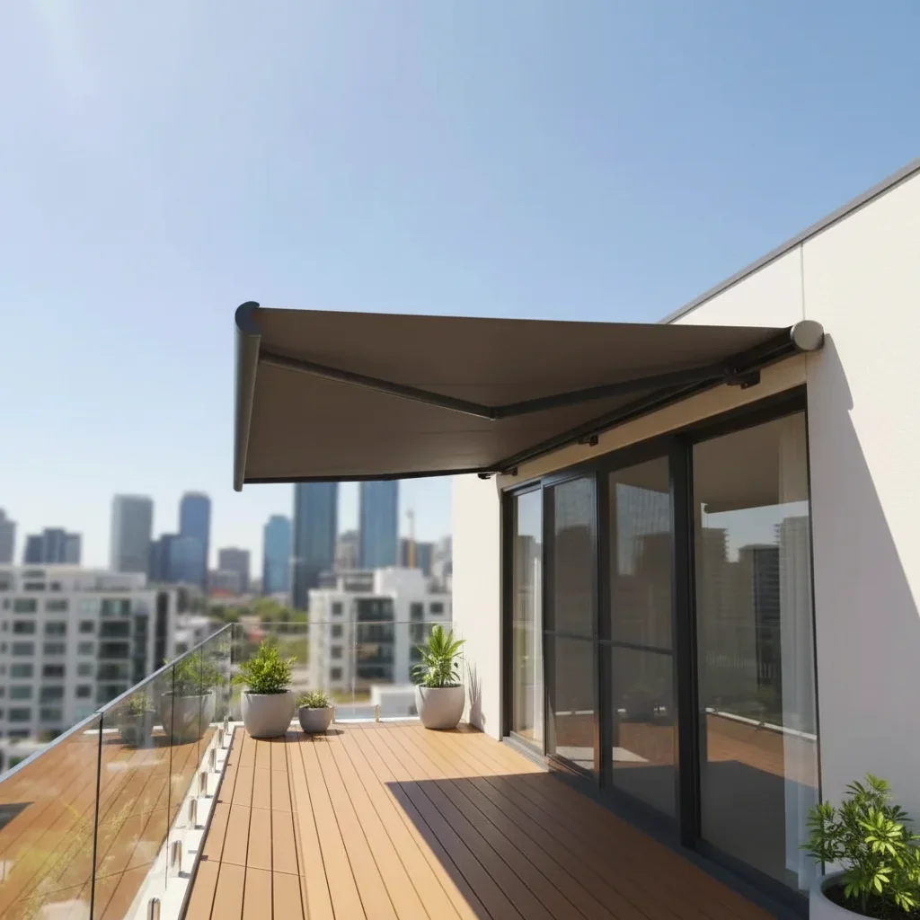 gy-Electric Full Cassette Awning Outdoor Motorized Retractable Awning Wall Mounted With LED Light