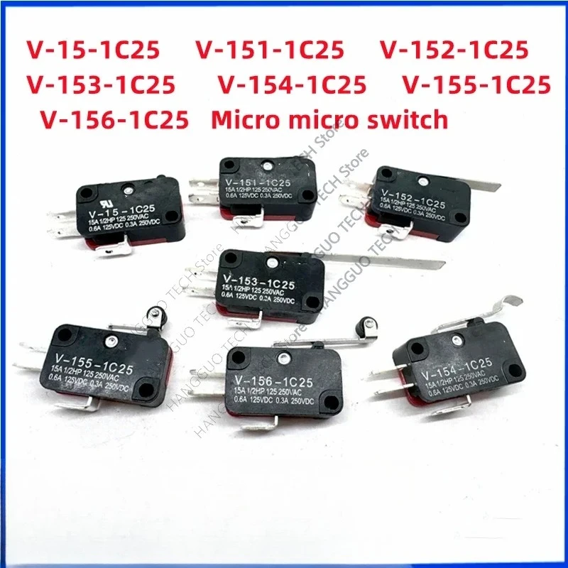 10PCS Microswitch Stroke Limit Switch V-15-1C25 V-151-1C25 V-152-1C25 V-153-1C25 V-155-1C25 V-156-1C25 Roller Long Handle Switch