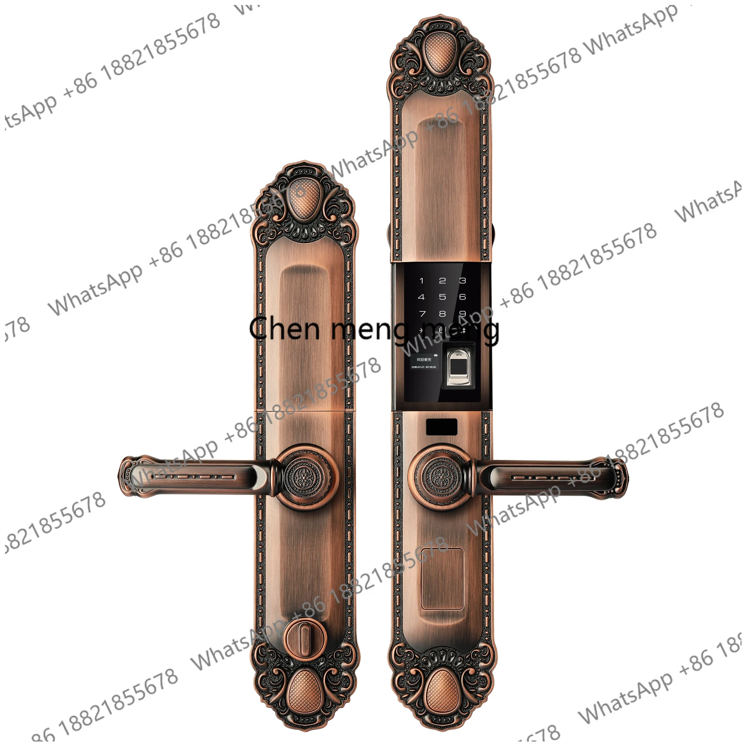 Luxury Villa Digital High Security European Fingerprint Password Key Card Cerradura Inteligente Smart Door Lock