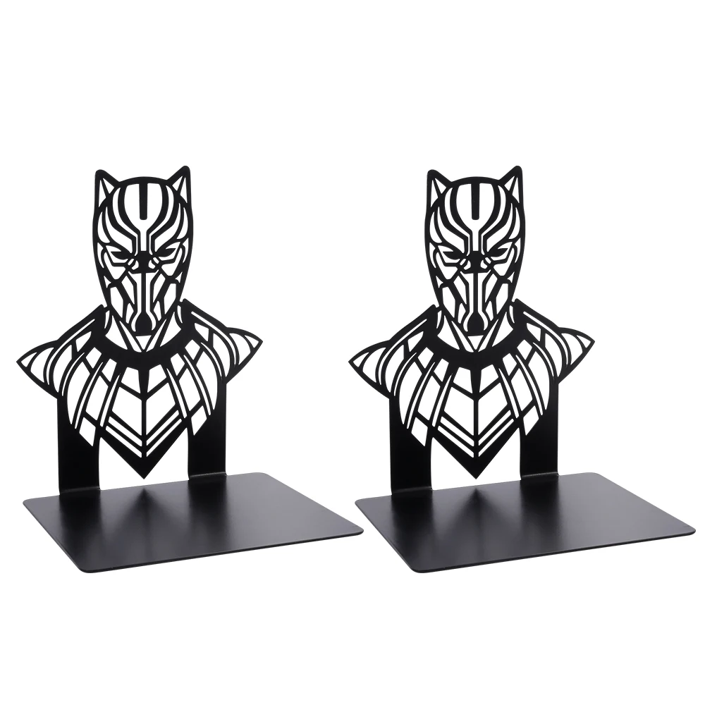 Marvel Superheroes Black Panther Metal Non-Slip Bookend Bracket The Avengers Bookrack BookShelf for Office Book Stop Accessories