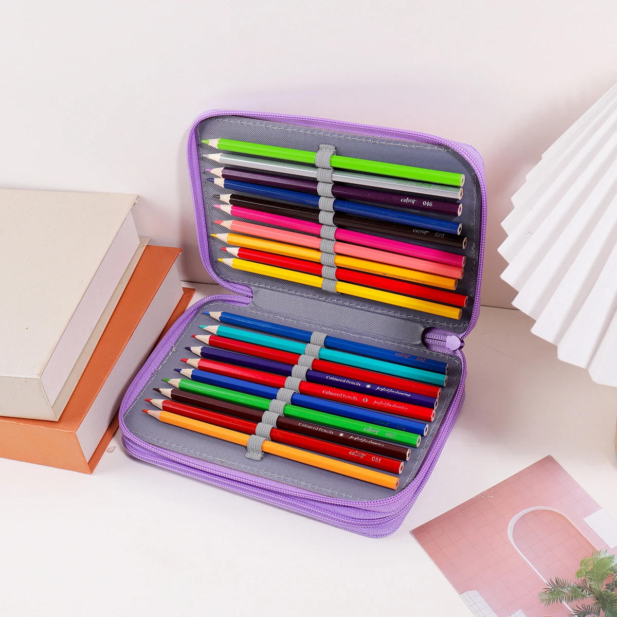 Y2K Purple Holographic Pencil Case, 2 Zipper Large Capacity Pencil Pouch for Girls Kids Back to School Supplies view 6