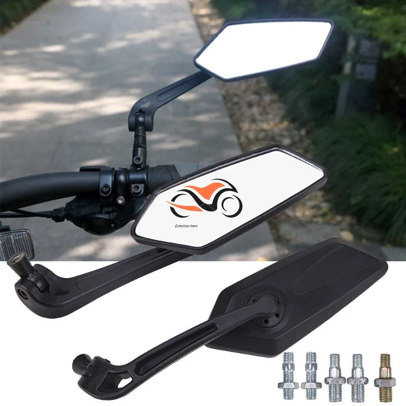 

2Pcs/Pair Motorcycle Rearview Mirror Scooter E-Bike Rear View Mirrors Back Side Convex Mirror 8mm 10mm Carbon Fiber Universial