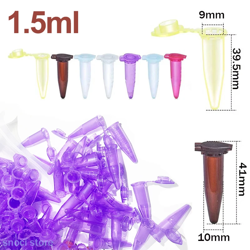 1.5ml Microcentrifuge Tubes Graduated Micro Test Tubes with Snap Cap EP Centrifugal Tube Microtube Sample Vial for Lab，500pcs