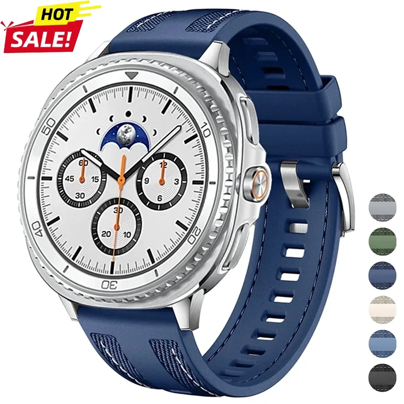 Für Samsung Galaxy Watch 8 44/40mm 8 Classic 46mm Ersatz-Armband aus Sport-Nylon+Silikon für Galaxy Watch Ultra 4