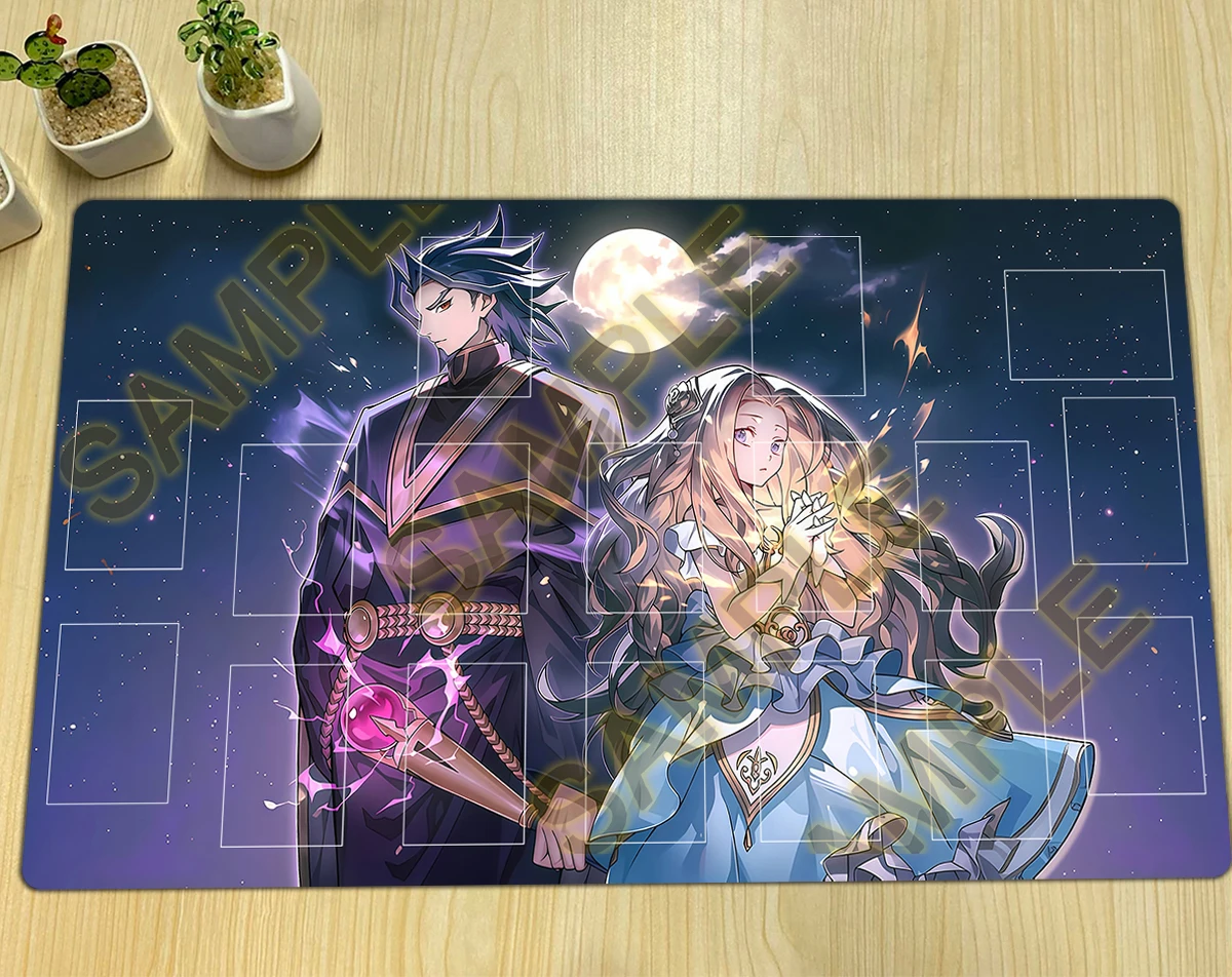 YuGiOh Endymion, the Crescent Magistus Playmat TCG CCG Mat Board Game Duel Pad Trading Card Game Mat Anime Rubber Mousepad & Bag