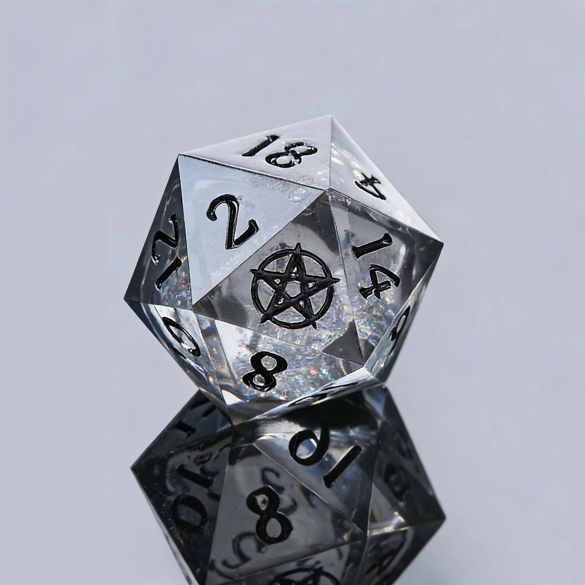 

1-7Pcs DND Dice Set Liquid Core Dice Resin Dice Multi-sided Polyhedral Black Word Dice for D&D Game COC Role Playing RPG Table