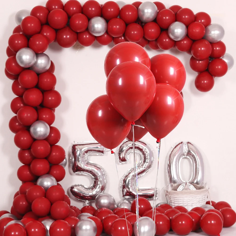 

50Pcs Gem Red Latex Balloons Unique Matte Coated Decorative Balloons Festival Wedding Birthday Party Supplies