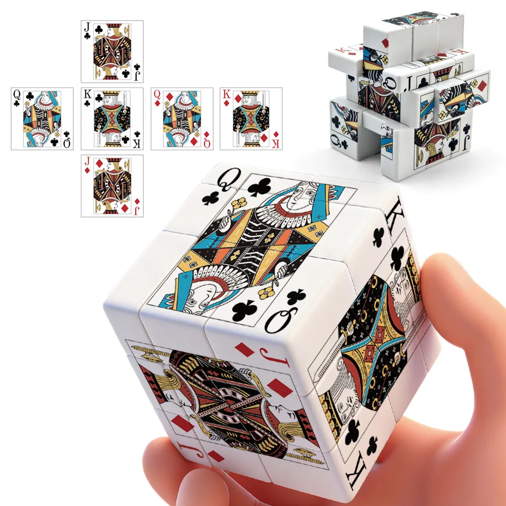 3x3 Poker-shaped Mirror Cube, Irregularly Shaped Cube, Special-shaped Cube, High-level Cube Puzzle Toy, Educational Cube