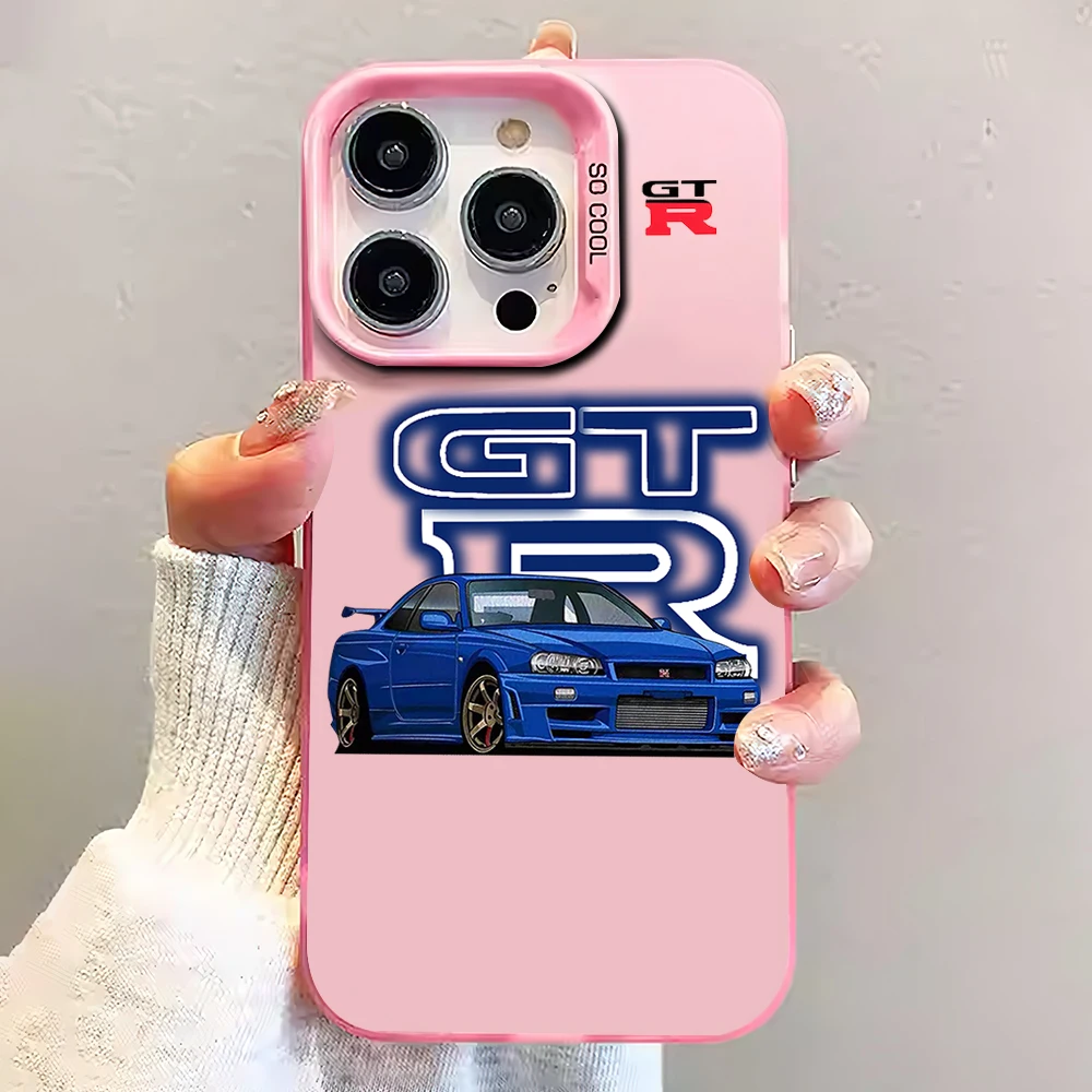 Luksusowe etui na telefon G-GTR Laser Sports Car do iPhone 12 11 13 14 15 16 Max Pro Plus IMD Shockproof Silicone Coque