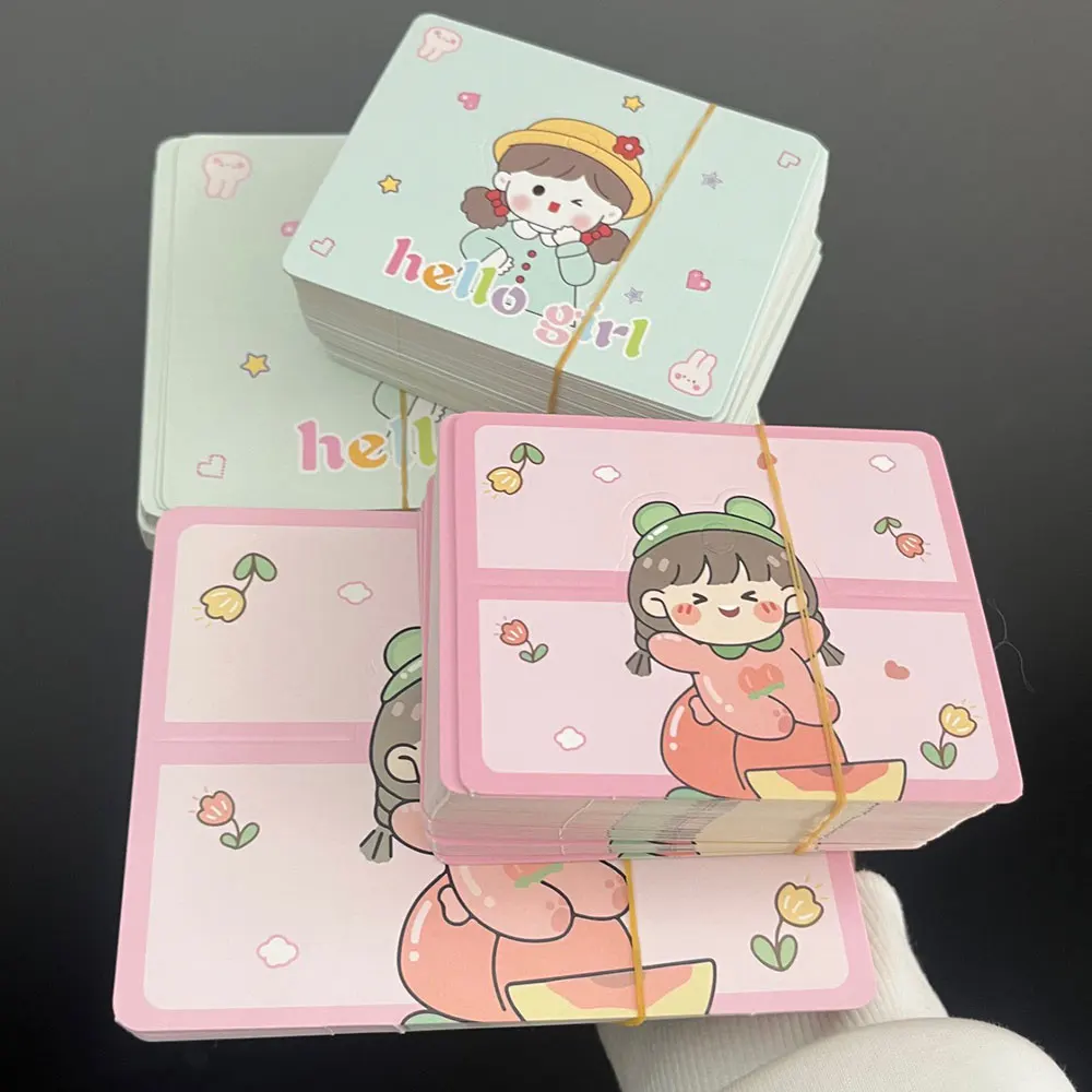 50pcs Jewelry Packing Paper Card Cute Small Girls Display Card for Bracelect Necklace Hair Accessories DIY Retail Price Labels