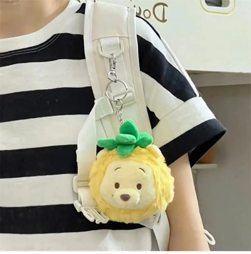 Kawaii Winnie Pooh avec ananas porte-clés en peluche poupée charme mignon sac à dos sac à main décor cadeau pour enfants adultes