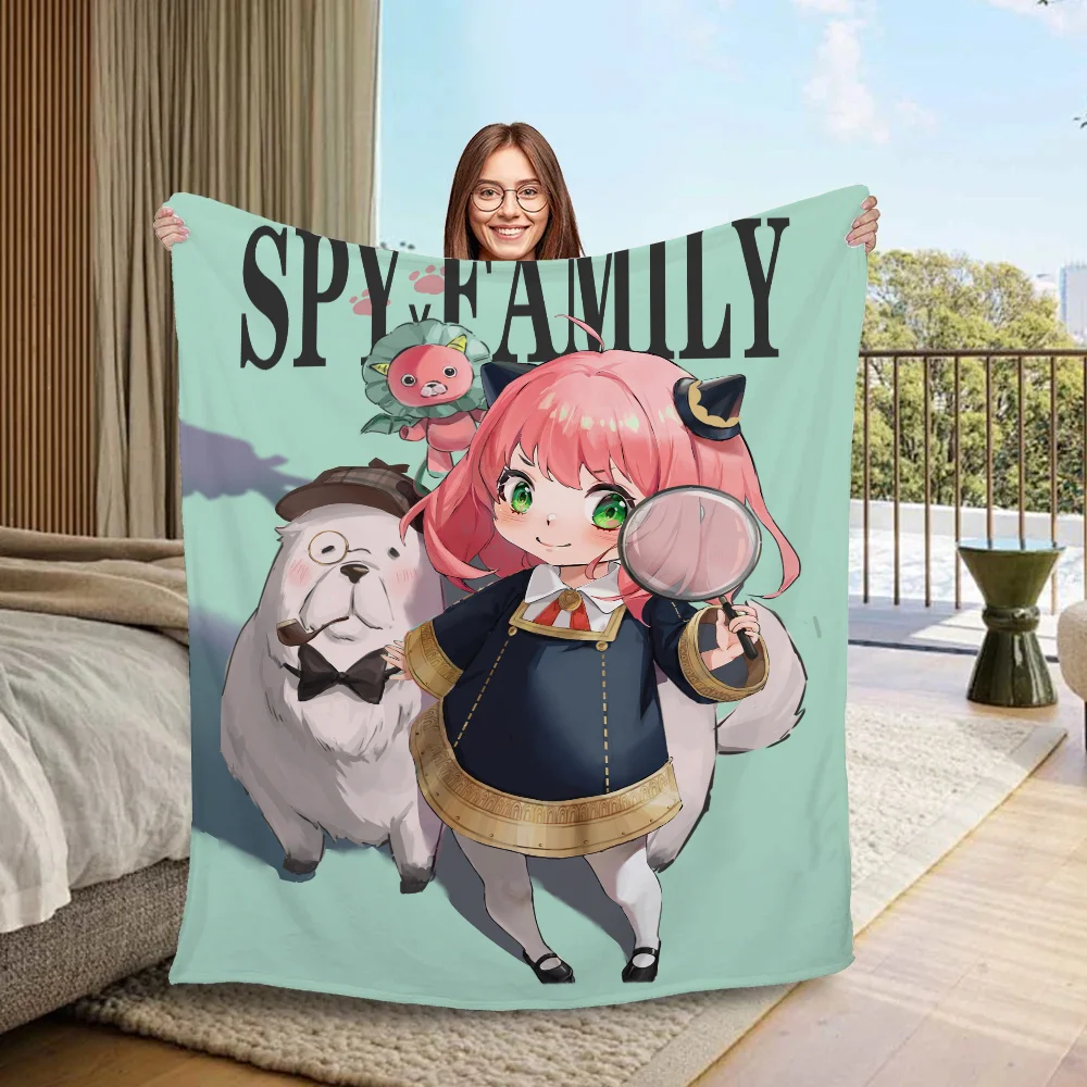 Spy X Family Anya Personalized Blanket King Size Hairy Blankets for Bed Throw Home and Decoration Beach Towel Fluffy Plaid Knee