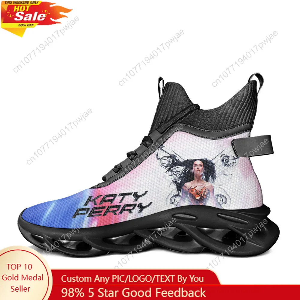 

Кэти Перри Певица Высокие кроссовки на плоской подошве Мужские женские спортивные походные дорожные туфли Легкие кроссовки Обувь на заказ