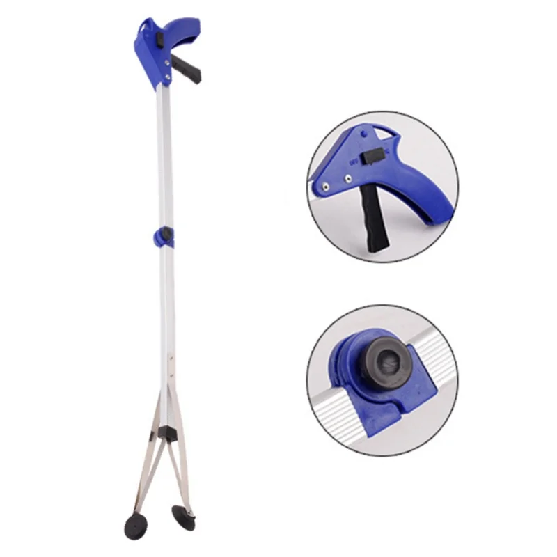 Foldable Garbage Picker Rubber Suction Cup Aluminum Rod Trash Reacher Grabber Litter Picking Tool Aluminum Square Tube