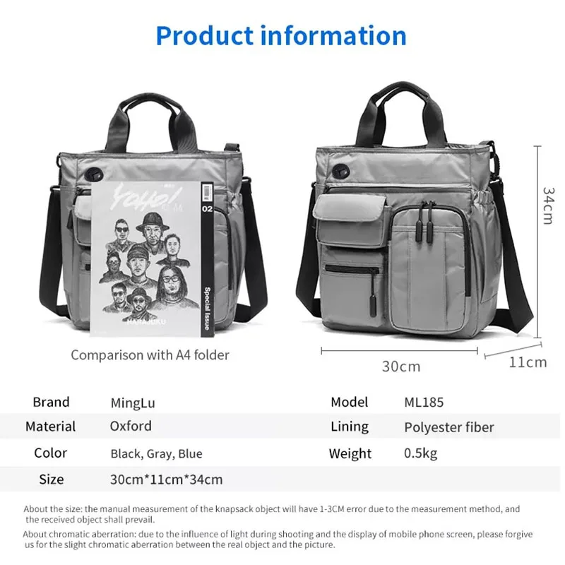 Mens Business Messenger Bag Laptop Shoulder Bag Multifunctional Computer Work Office Bag Waterproof Briefcases Travel Handbag image 5