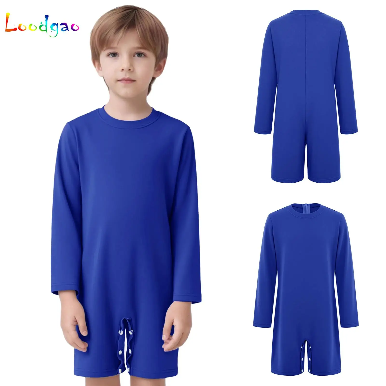 

Special Needs Adaptive Bodysuit Clothing for Children Anti-Strip Jumpsuit Kids Boys Girls Long Sleeve One Piece Romper Bodysuit