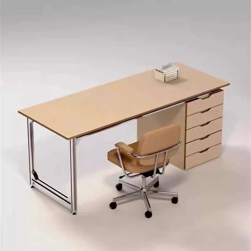 

Ocean board aluminum profile office desk simple modern solid wood light luxury studio study computer desk