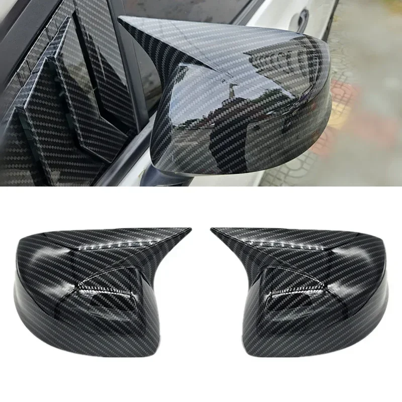 For Honda CIVIC 2012 2013 2014 2015 Car Rearview Side Mirror Cover Wing Cap Sticker Rear View Case Trim Carbon Fiber Black