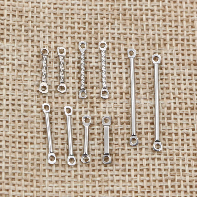 20pcs Stainless Steel 1.2x12mm 1.2x15mm 1.2x25mm Round Straight Tube Double Single Hole Earrings Pendant Jewelry Findings