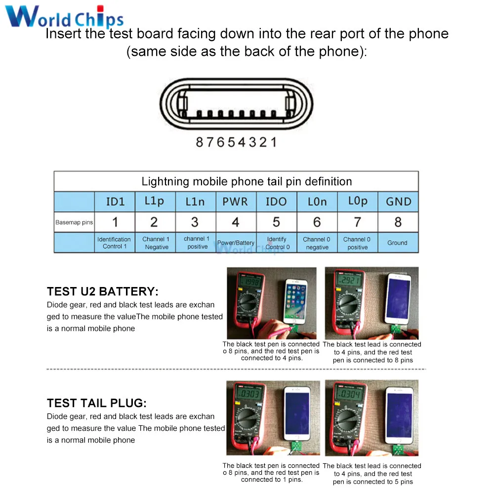 Disassembly-free Tester Micro USB Dock Flex Test Board U2 Battery Power Charging Dock Test Tool for iPhone Android Type-C Phone