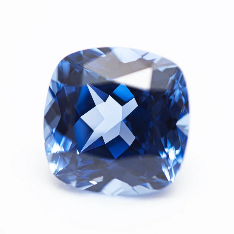 Lab Grown Sapphire Light Royal Blue Square Cushion VVS1 Selectable AGL Certificate Charms Beads Diy Jewelry Making Ring Material