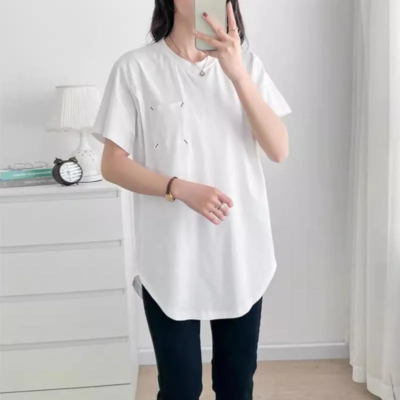 Womens Pregnant Maternity Clothes Nursing Tops Breastfeeding T-shirt Pregnancy Maternity Tops Tees Soild Colour Summer Shirt