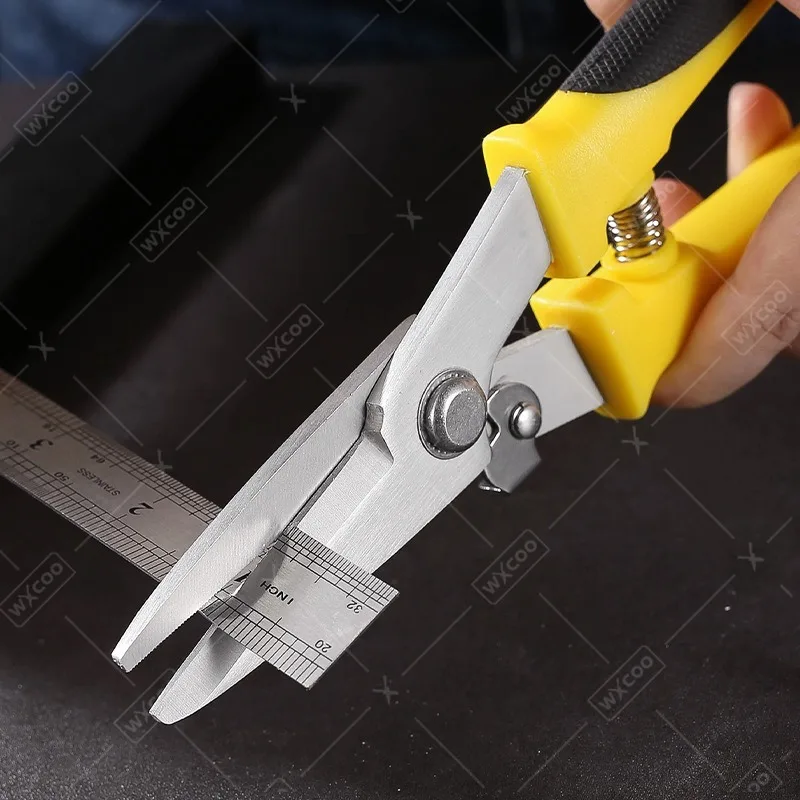 WXCOO Multi-purpose Iron Shears Stainless Steel Industrial Scissor for Cut Wire Slot Iron Wire Durable Light Large Scissors