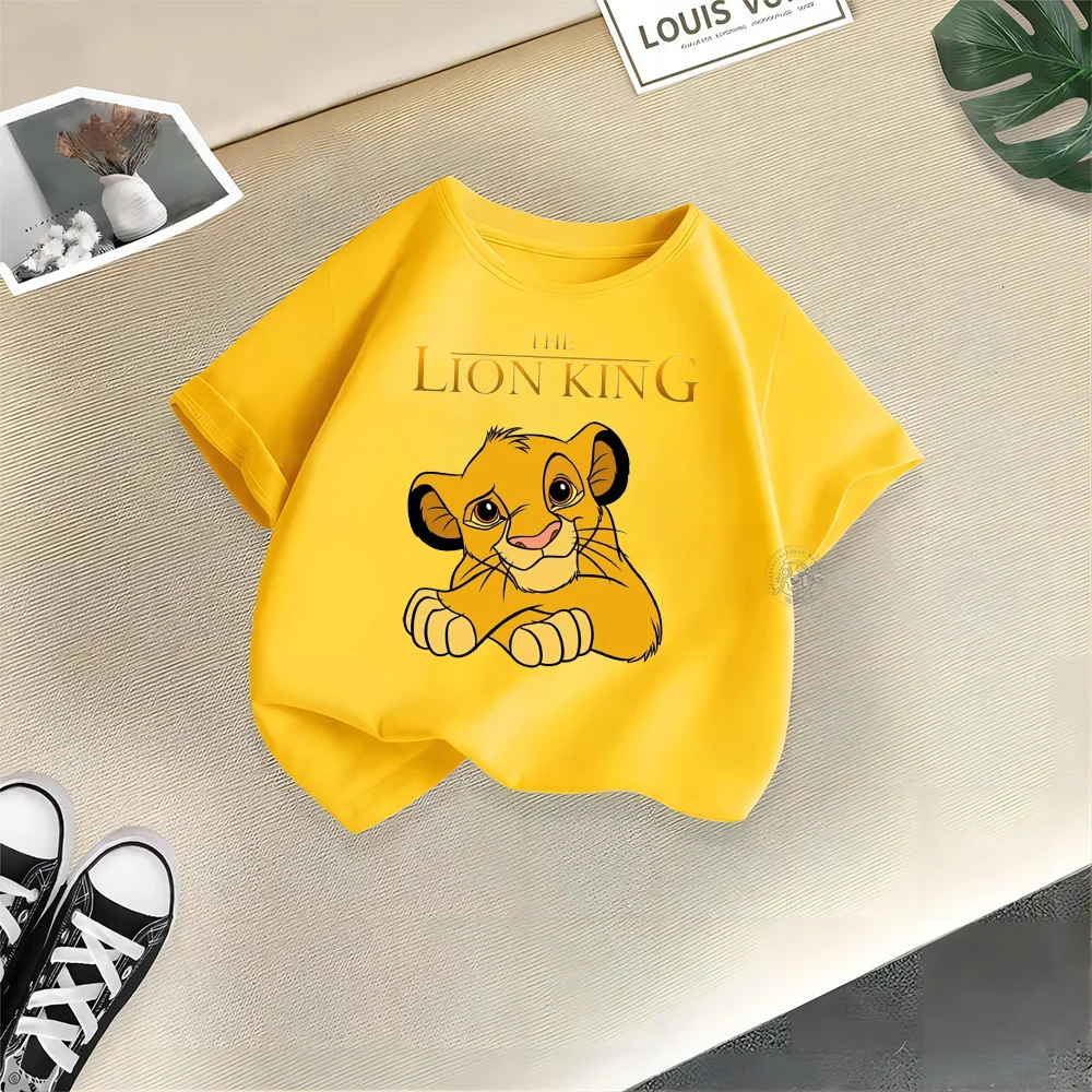 Disney Lion King Summer Print Clothing Casual Sports Cotton Baby T-shirt Boys Girls Round neck Outdoor cotton T-shirt top