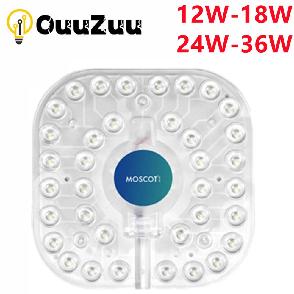 Modułu LED źródło sufitowe 36W 24W 18W 12W LED pierścień PANEL koło światła AC220V kwadratowe płyty sufitowe okrągłe lampy pokładzie