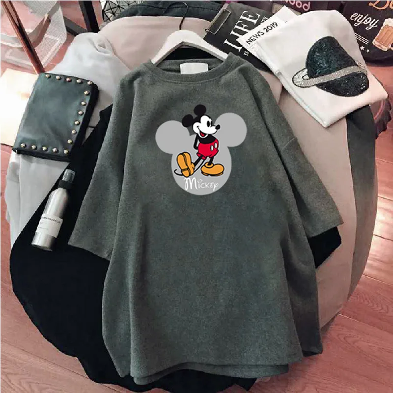 Fashion T-shirt Mickey Mouse Pattern Cartoon Women’s Summer Short-sleeved Loose Large Size Thin Section Half-sleeved T-shirt