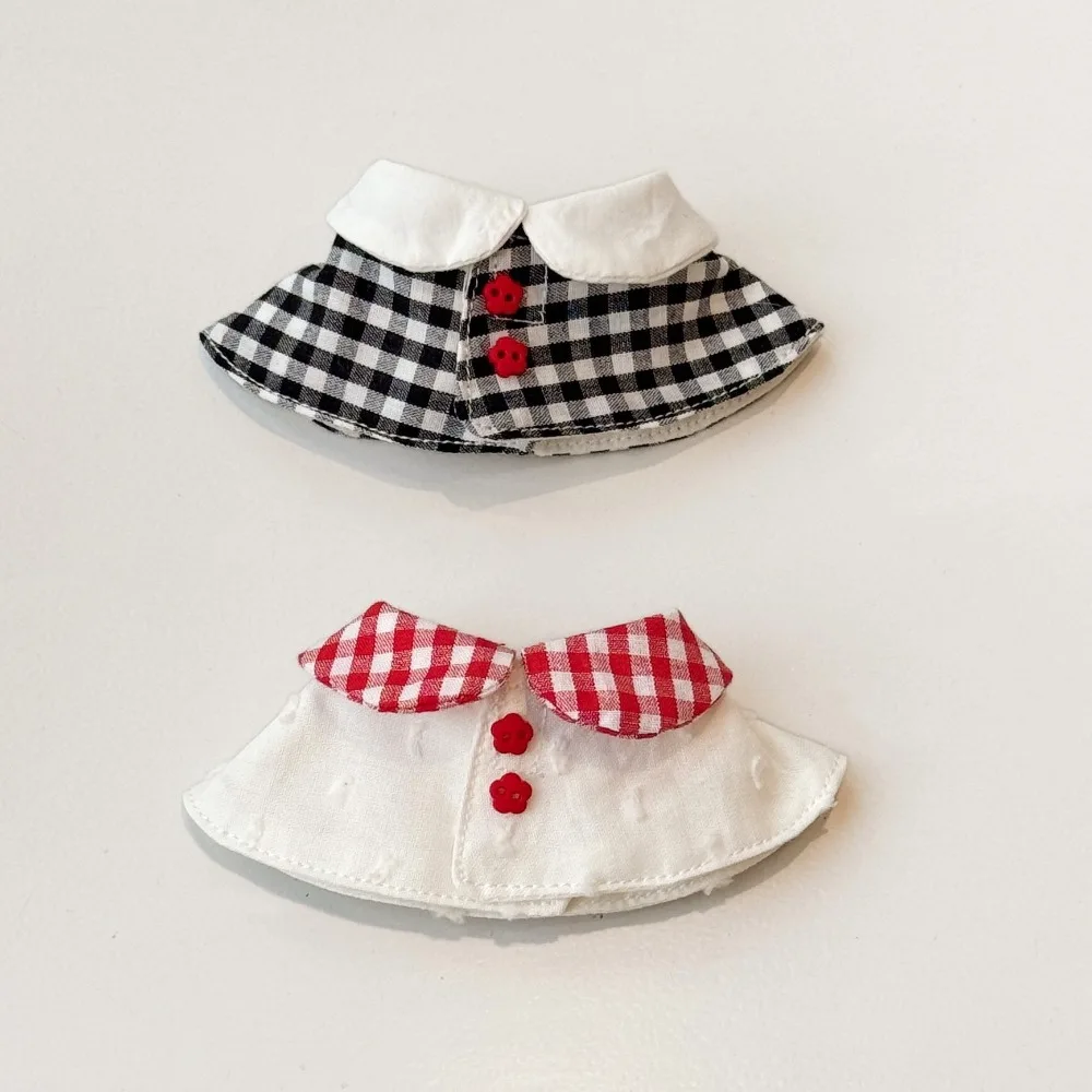 New Macaron Outfit Clothes Checkered Cotton Costumes Dress Up Accessory 10cm Cotton Clothes for 10cm Accessory