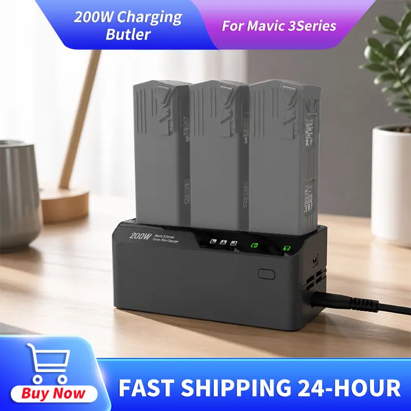 200W Charging Butler for Mavic 3 Series Multi Battery Charging Hub Fast Power Adapter Charger Station Replacement Accessories