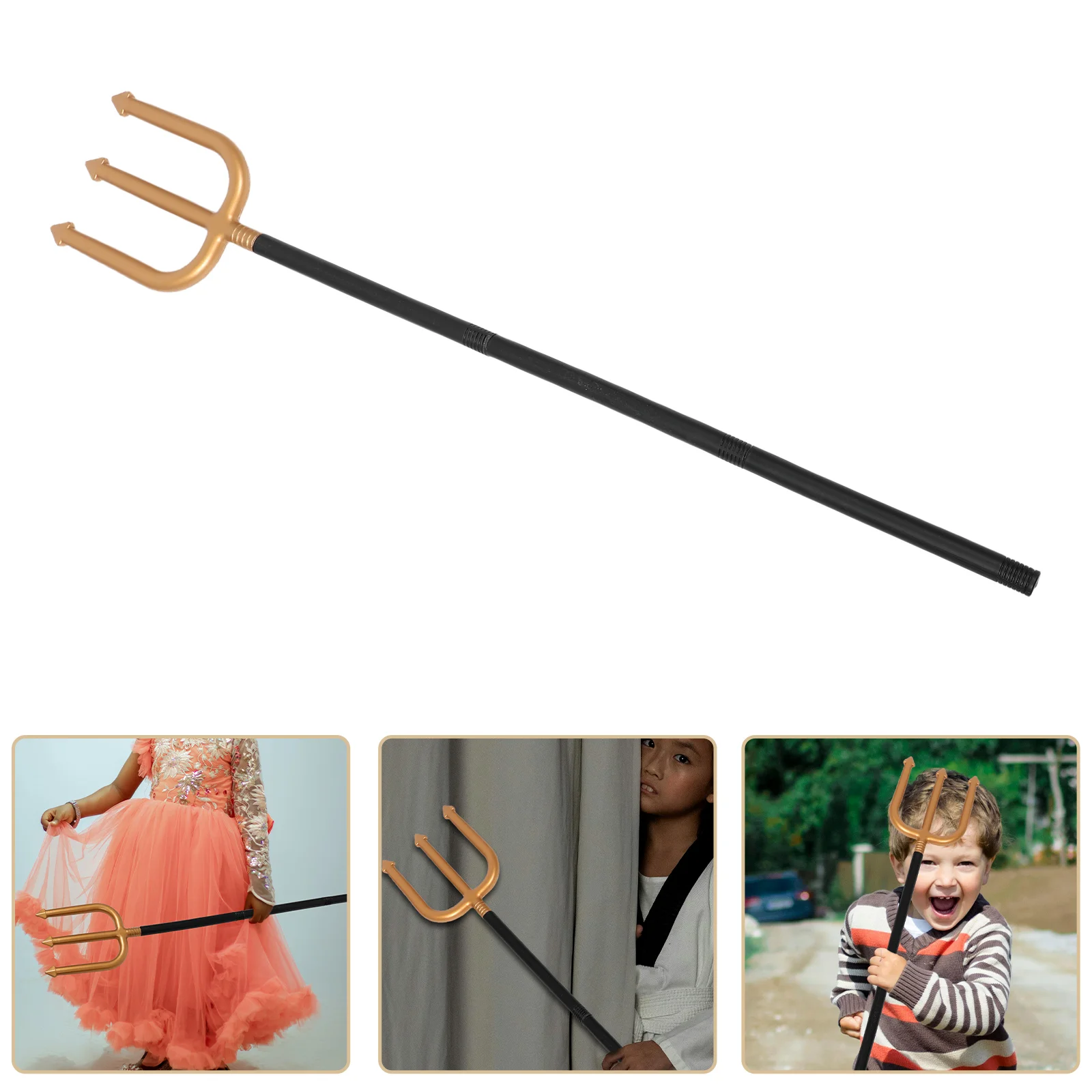 Cosplay Plastic Pitch Fork Halloween Costume Prop Masquerade Party Favors Performance Accessories Costume Pitchfork