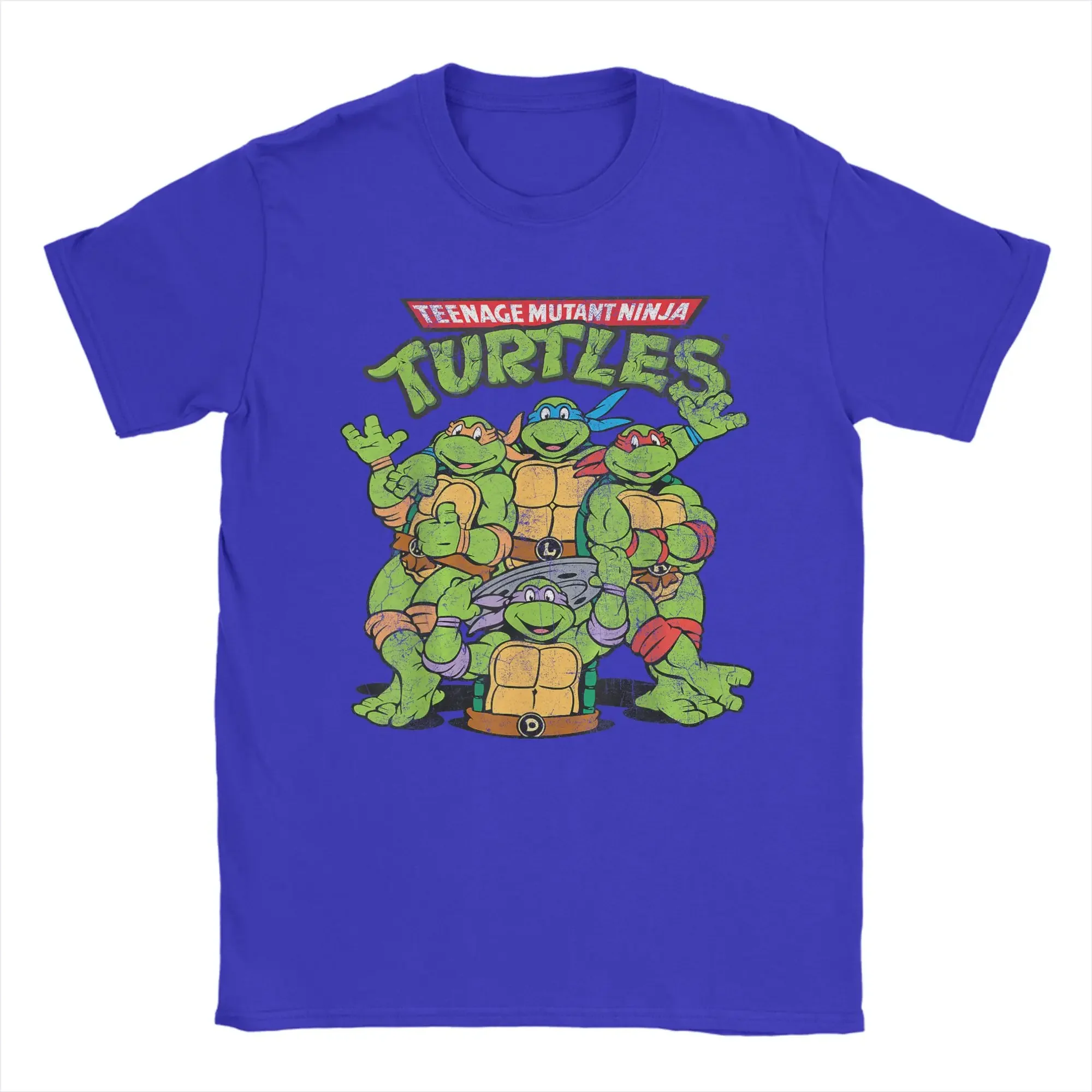 Modische T-Shirts mit dem klassischen Retro-Logo der Ninja Turtles, Herren-T-Shirts mit Rundhalsausschnitt, 100 % Baumwolle, kurzärmelige T-Shirts, Plus-Size-Kleidung. – Detail 7