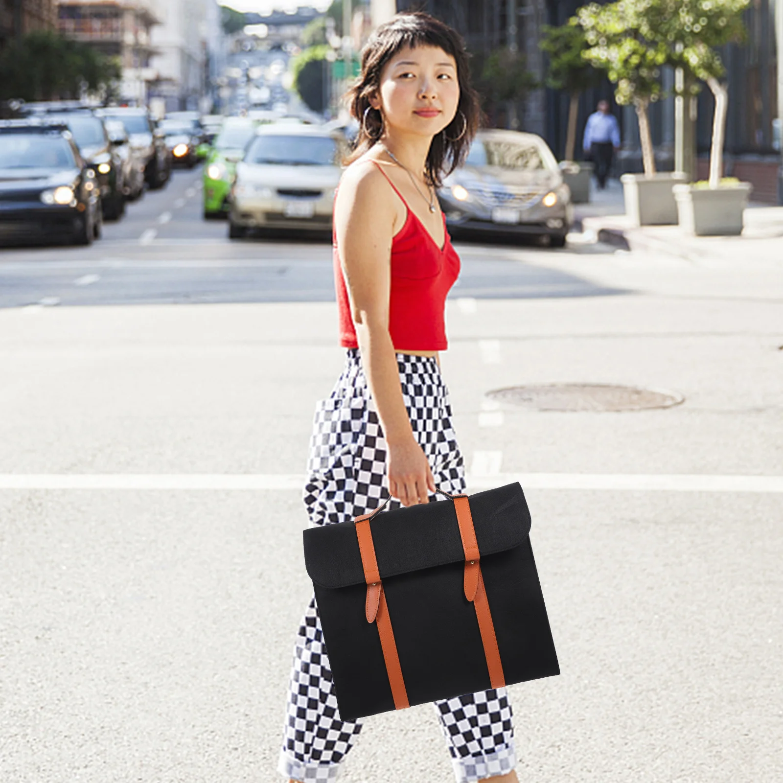 

1Pcs Laptop Bag 15.6 Inch Simple Felt Laptop Protective Case Large Capacity Computer Handbag for Work Travel School