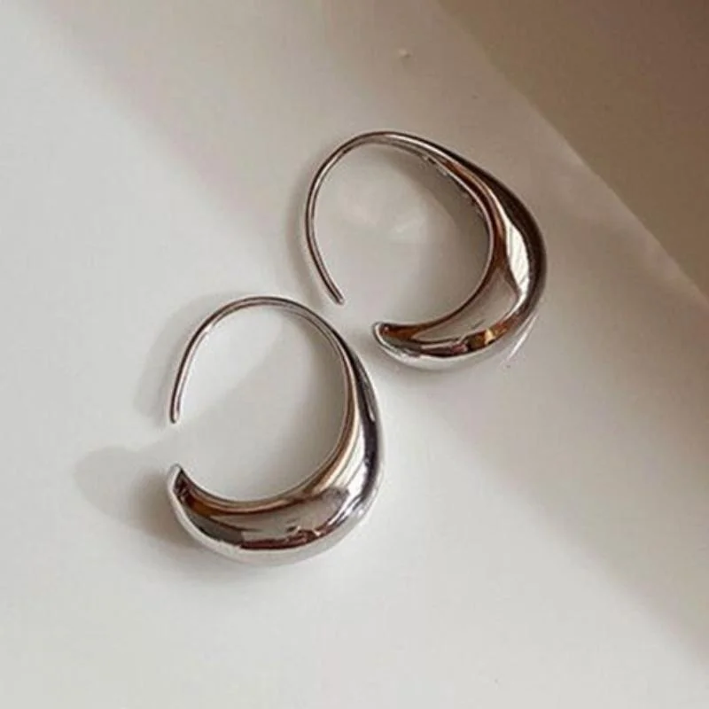 Korean Fashion Creative Design C Shape Circle Gold Drop Earrings for Women Daily Casual Wedding Party Jewelry Jewelry Gift Mujer