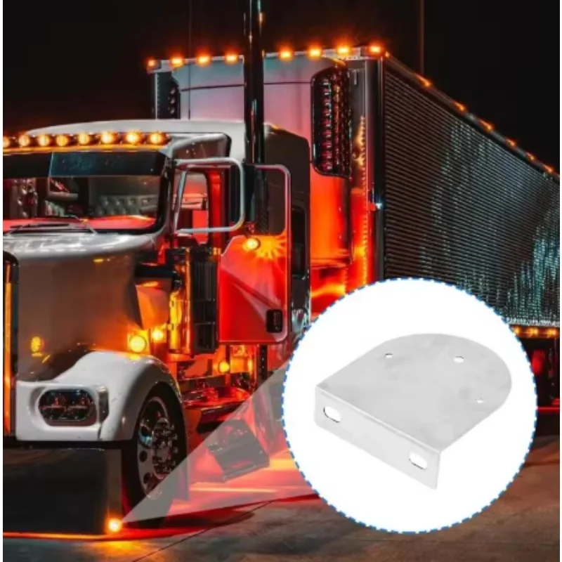 Adjustable L‑Shape Watermelon‑Shaped Light Bracket Stainless Steel Base For Truck Car RVTrailer Side Roof Taillight Mount Holder