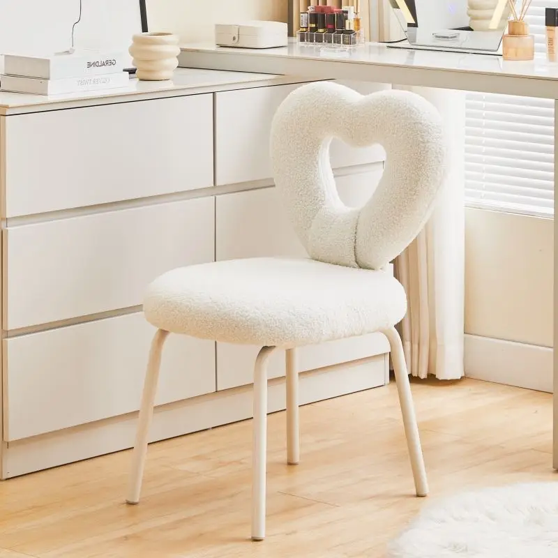 

Household Makeup Stool Dressing Chair Girl Bedroom Cream Style Cute Vanity Stools Adjustable Rotating Nail Chair Ottomans Bench