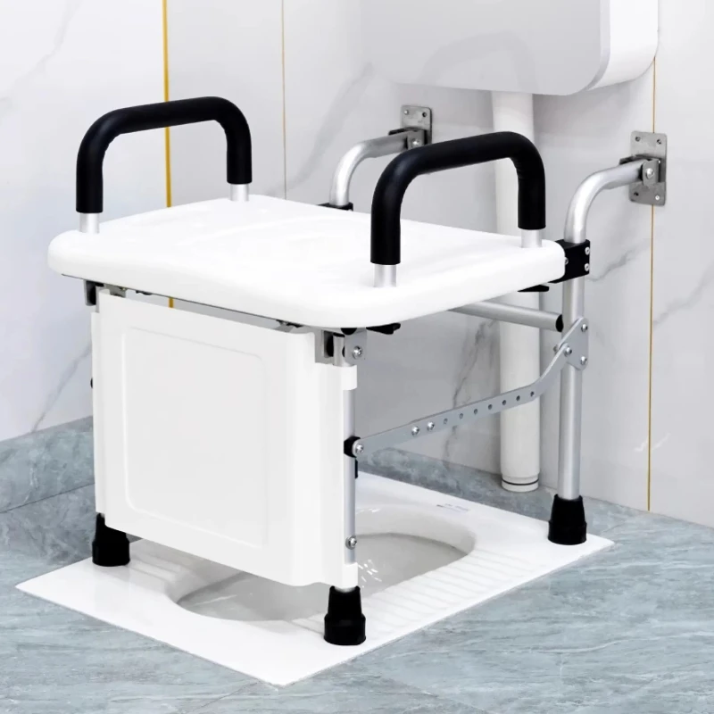 

‌Foldable Toilet Seat for Elderly - Wall Mounted Squat to Sit Converter, Portable Bidet Attachment, Pregnancy Safe