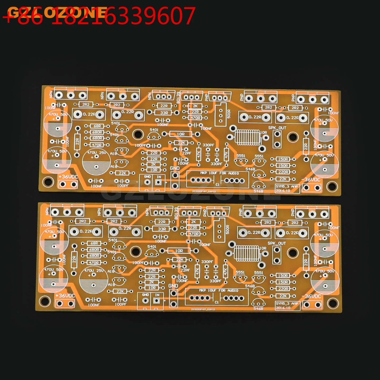 2 CH SYM5-3 High Bias Class AB Power Amplifier Bare PCB Base on Symasym5-3 Amplifier