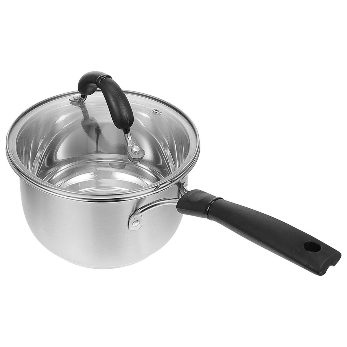 

1 pc Stainless Steel Thick Pot Heavy Duty Mirror Polished Kitchen Cookware Baby Food Pot Silver Soup