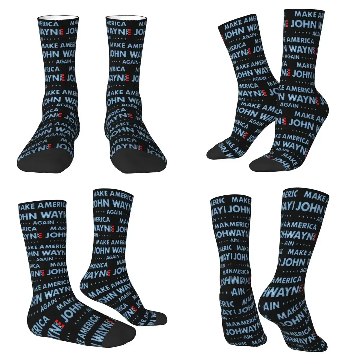 Make America John Wayne Again Flag Unisex - For Men And Women Design Socks Sweat Absorbing Stockings All Season Long Socks