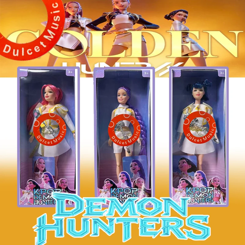 

Hot Kpop Demon Hunter Girl Group Dolls - Mira, Rumi, Zoey with Theme Song Music Toy, Christmas Birthday Gift for Girls