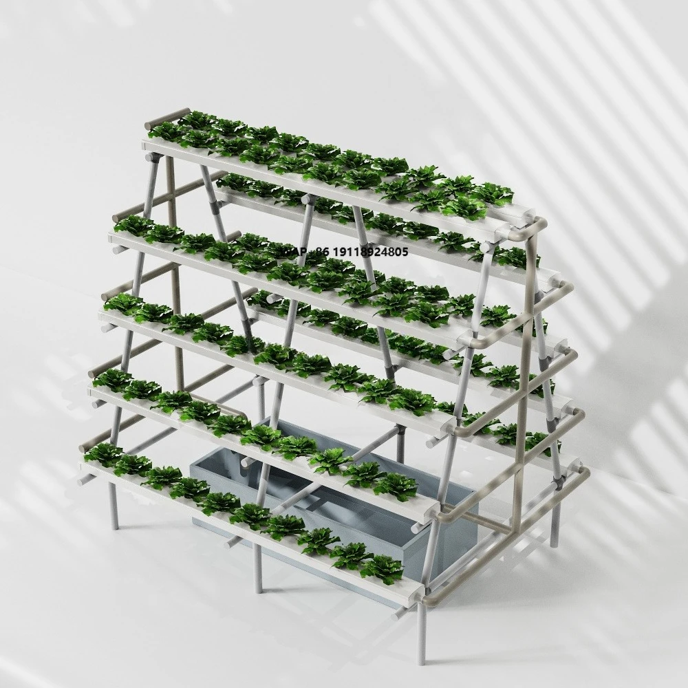 

A-Frame NFT Hydroponic System 1.6x1.6m Commercial Growing Kit with Pump UV-Proof for Greenhouse Outdoor