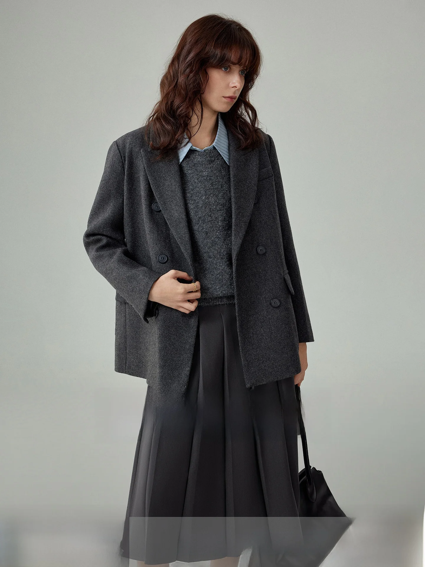 

Yakejia Philadelphia ed Wool Suit Coat Women's Autumn Winter Commute Briti Sle Woolen Coat Long Sve Single Button