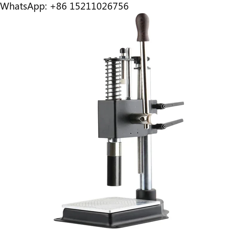 Perfume Bottle Capping Machine Tabletop Manual Pneumatic For Collar Ring Crimping Vial Top Pressing Pneumatic Glass Bottle