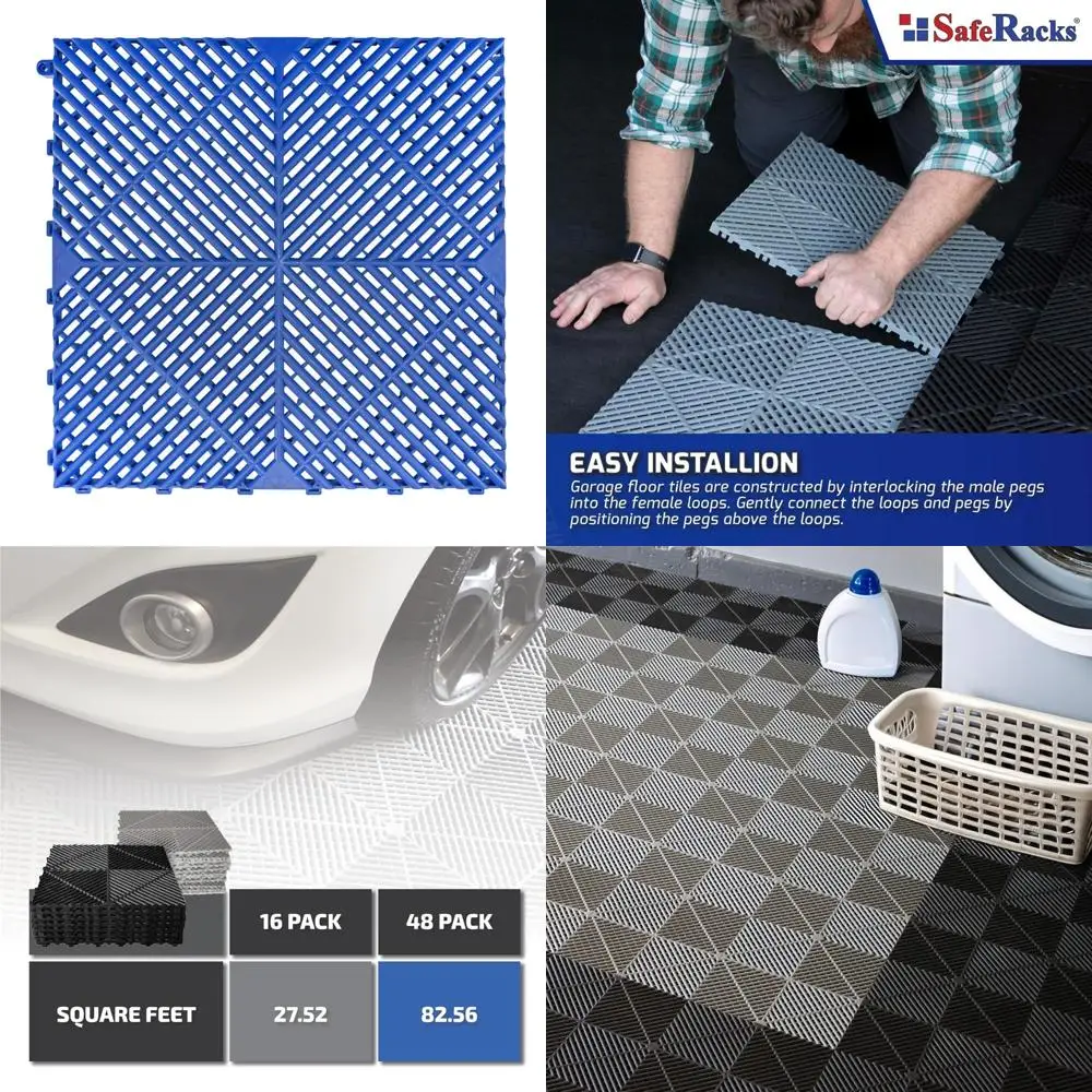 Piastrelle ad incastro a costine per pavimenti in garage: pavimenti ventilati, autodrenanti, antiscivolo, modulari in polipropilene, ideali per la sicurezza