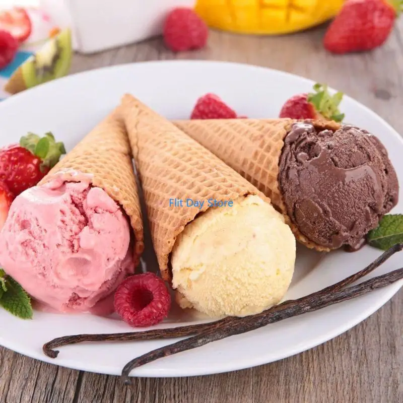 F92C Wooden Ice Cream Cone Mold DIY Roll Omelet Roller Pastry Roll Baking Decorating