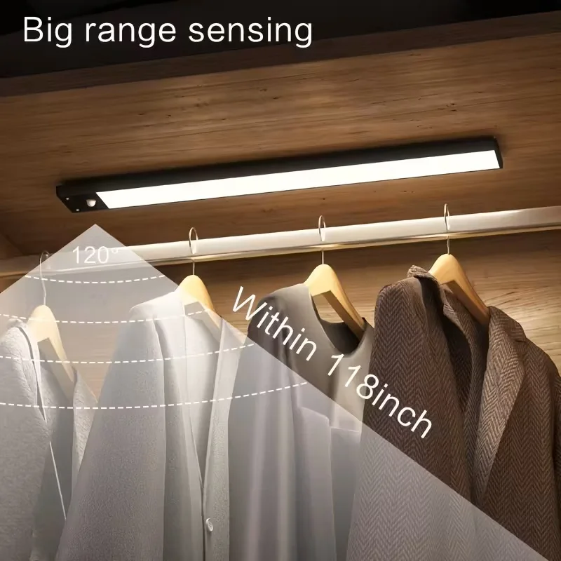 

Cabinet Lights Indoor 3 Color Temps Dimmable Closet Light Rechargeable Wireless Magnetic Strip Night Lights for Hallway,Stairway